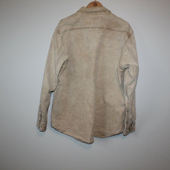 Vintage Carhartt Button Up Canvas Denim Work Shirt Tan ASU226 Size XL H12874 - Picture 7 of 8